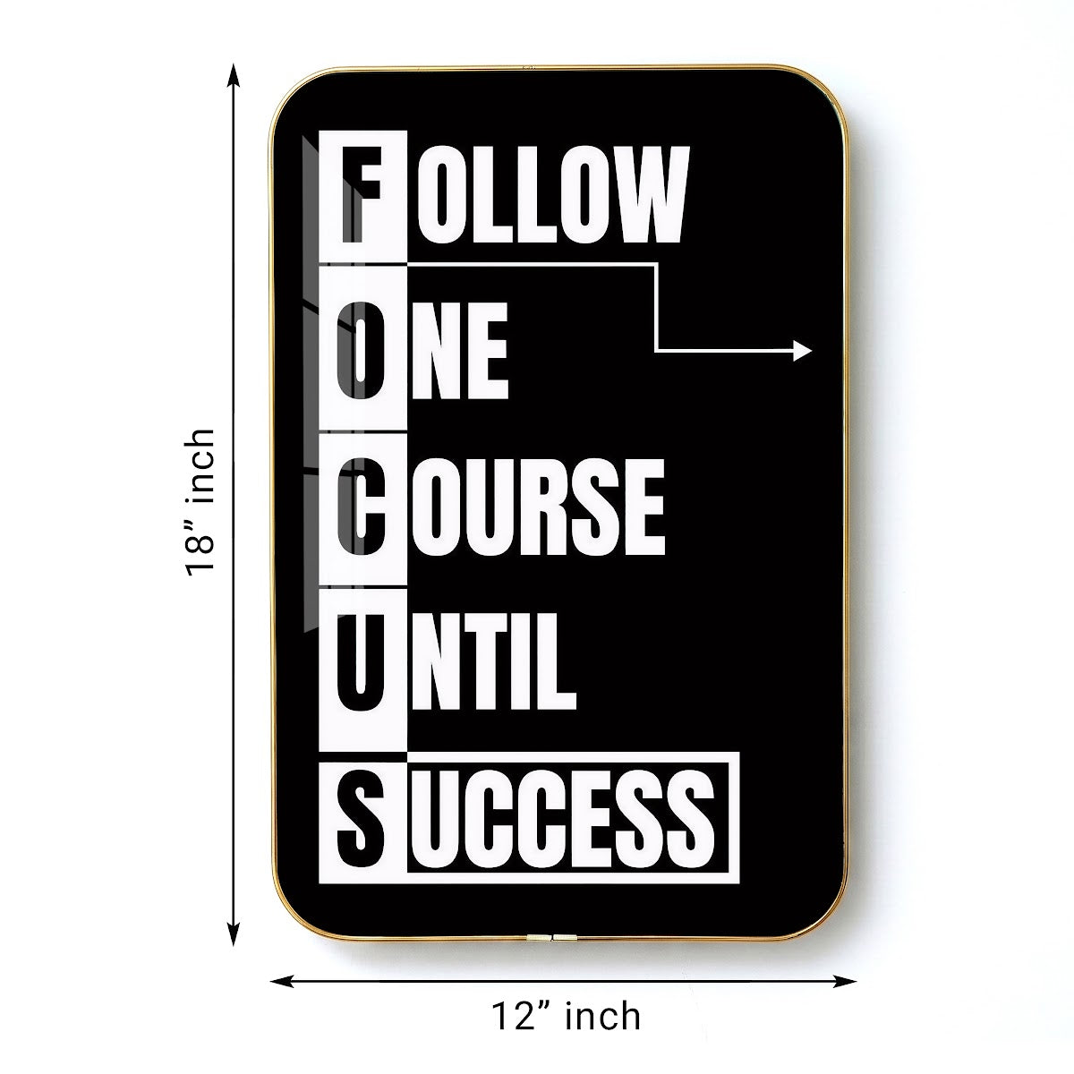 Follow One Course Until Success motivational quote wall art – QT002