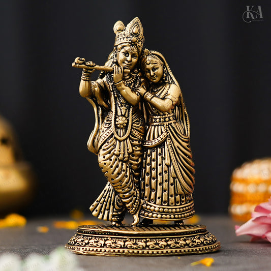 Brass Standing Radha Krishna Idol For Home and Puja