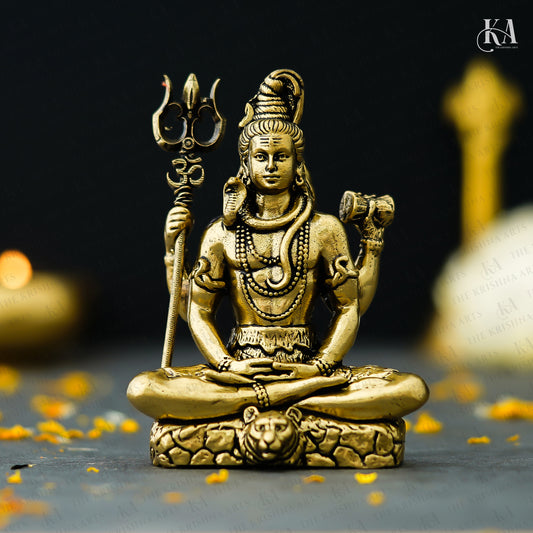 Brass Shiv Idol For Home Temple and Car Dashboard