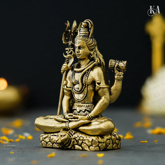 Brass Shiv Idol For Home Temple and Car Dashboard