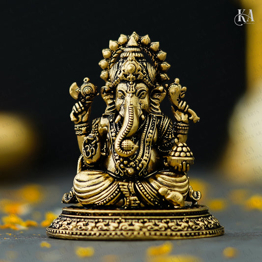 Pure Brass Lord Ganesha Idol for Puja, Home Decor & Gifting
