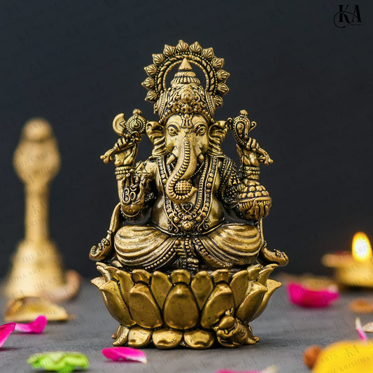 Pure Brass Lord Ganesha Idol Daily Pooja and Home Decor