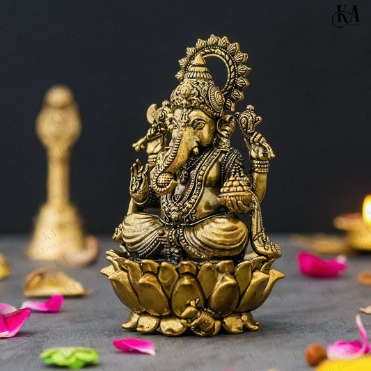 Pure Brass Lord Ganesha Idol Daily Pooja and Home Decor