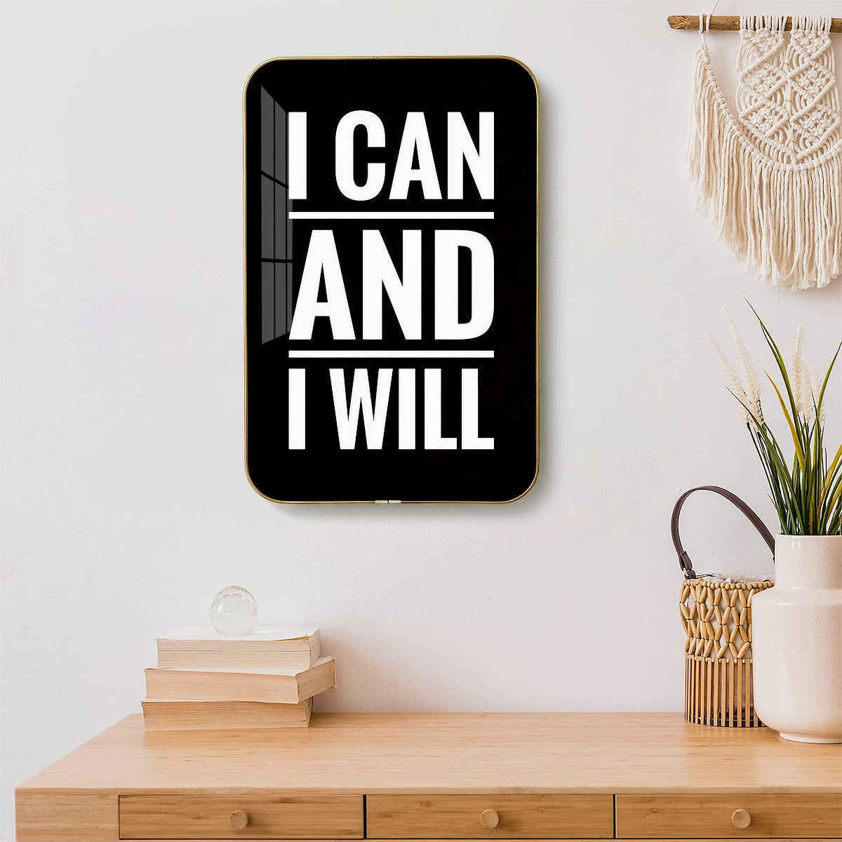 I Can and I Will motivational quote wall art – QT001