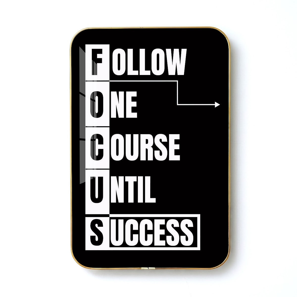 Follow One Course Until Success motivational quote wall art – QT002