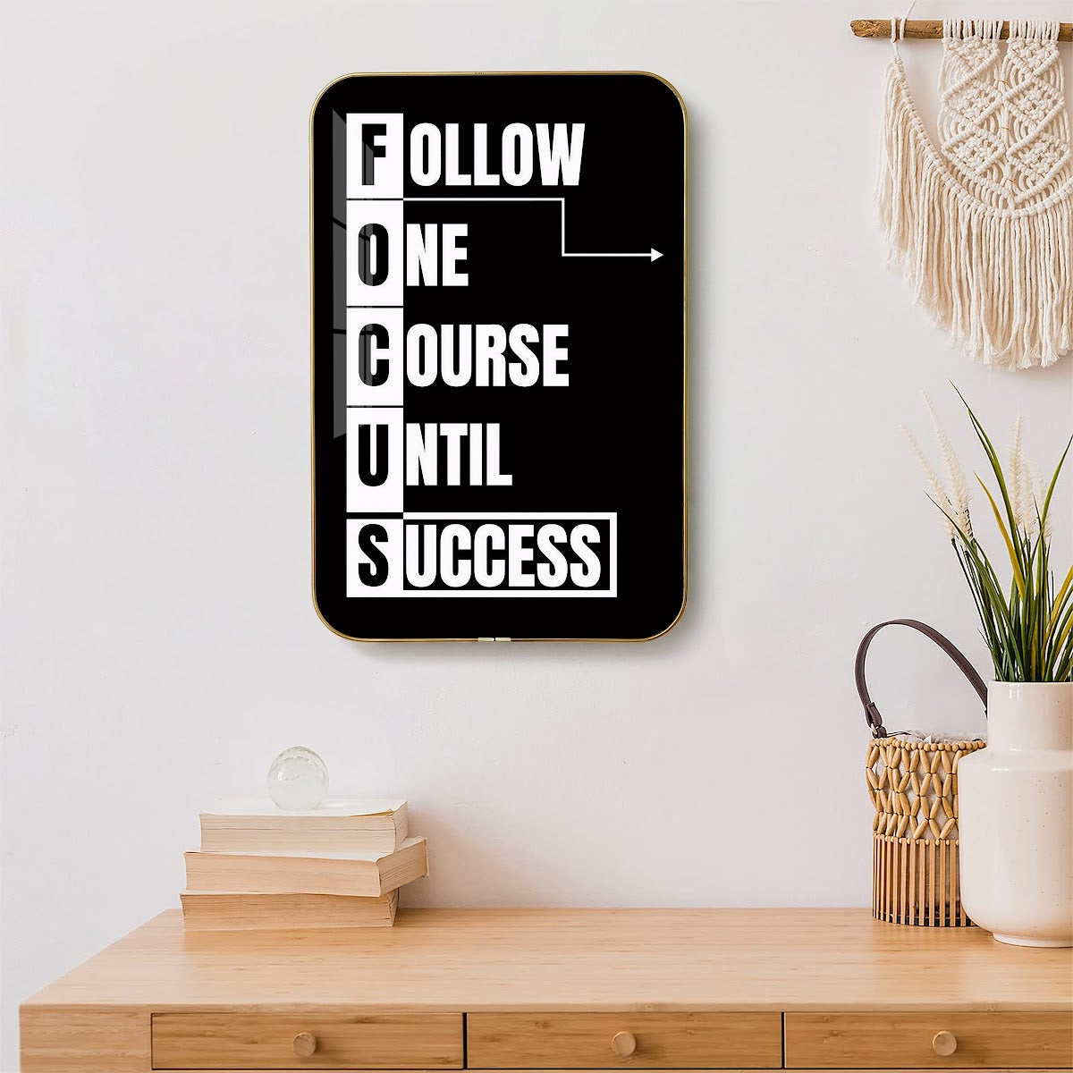 Follow One Course Until Success motivational quote wall art – QT002