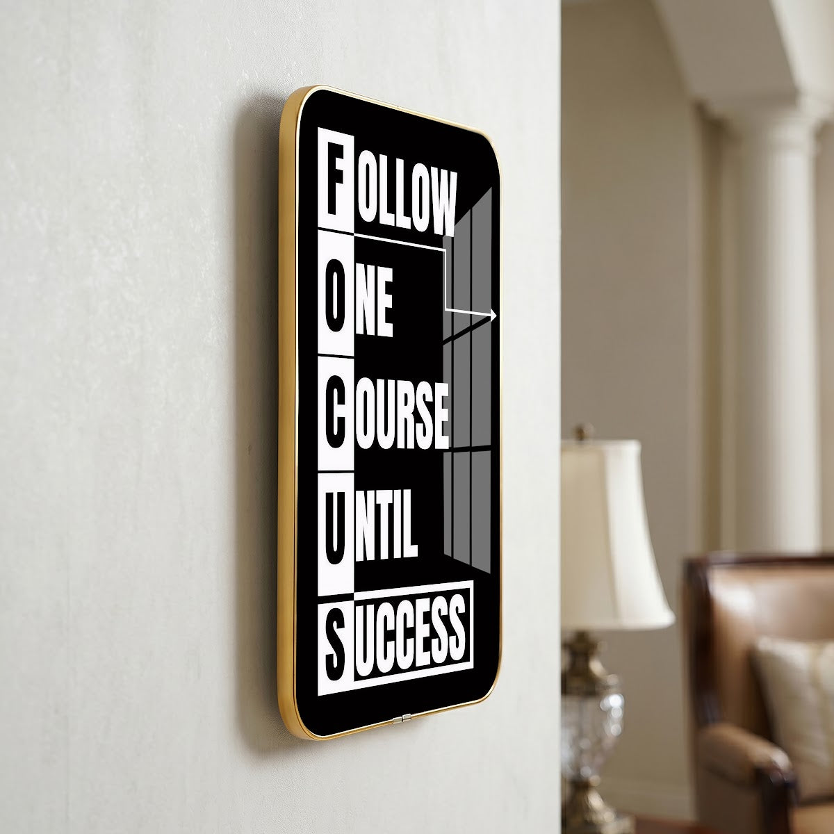 Follow One Course Until Success motivational quote wall art – QT002
