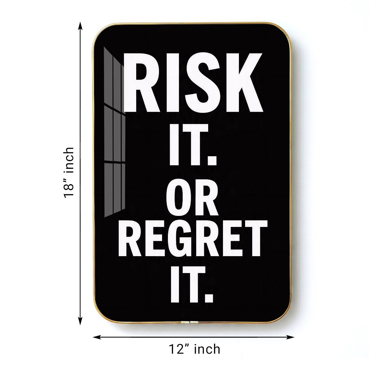 Risk It or Regret It motivational quote wall art – QT003