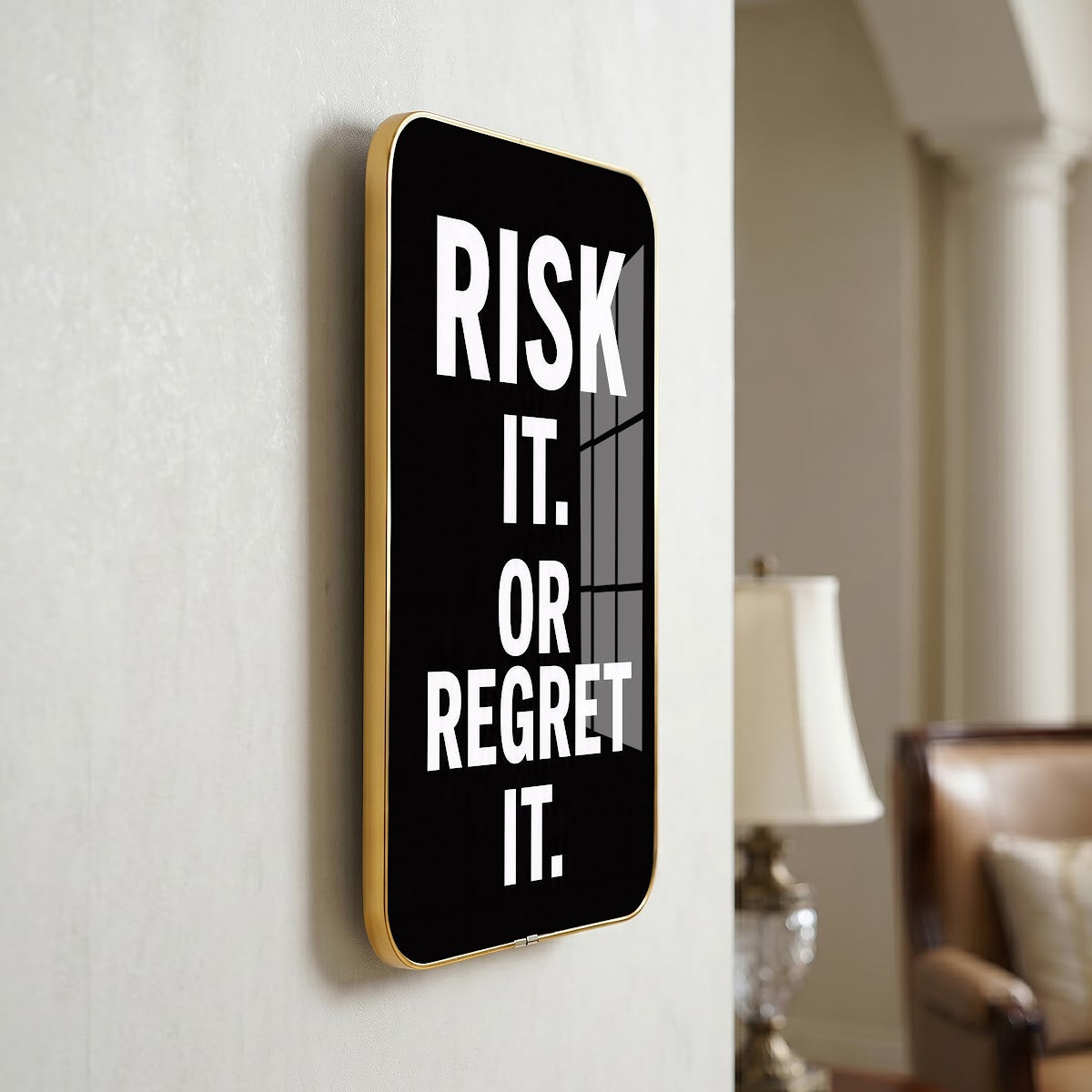 Risk It or Regret It motivational quote wall art – QT003