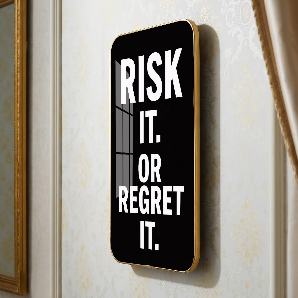 Risk It or Regret It motivational quote wall art – QT003