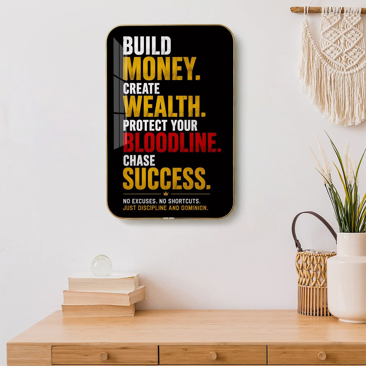 Build Money Create Wealth Protect Your Bloodline Chase Success motivational quote wall art – QT007