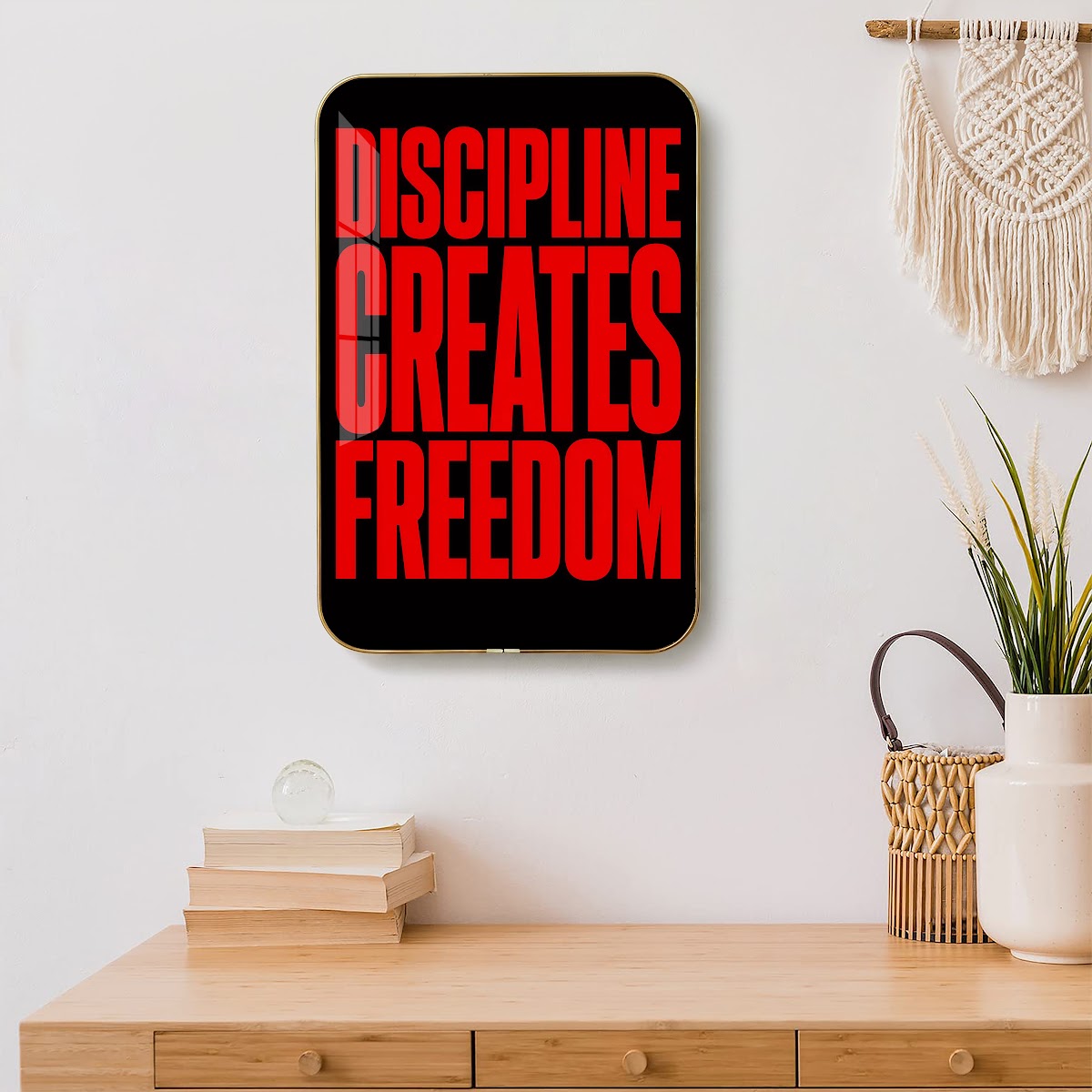 Discipline Creates Freedom motivational quote wall art – QT008