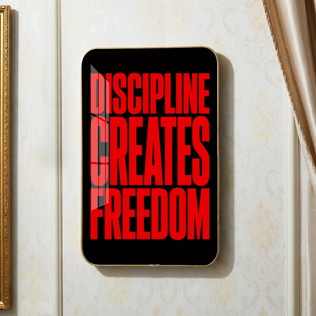 Discipline Creates Freedom motivational quote wall art – QT008