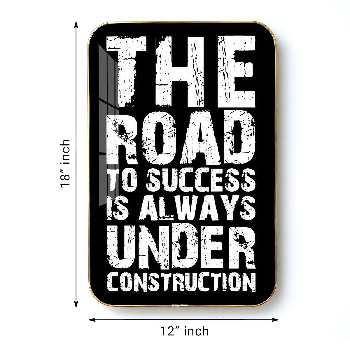 The Road to Success Is Always Under Construction motivational quote wall art – QT014