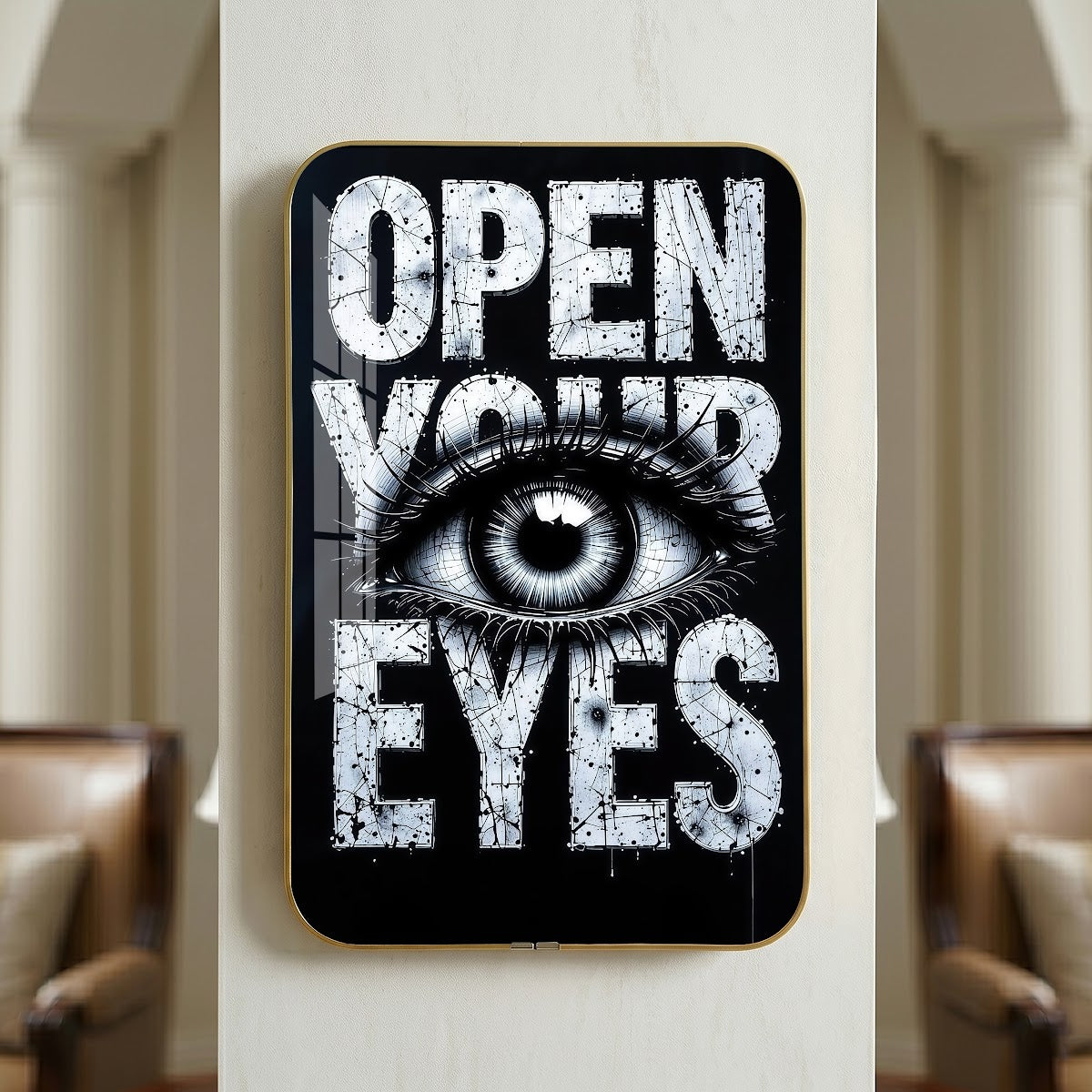 Open Your Eyes motivational quote wall art – QT015