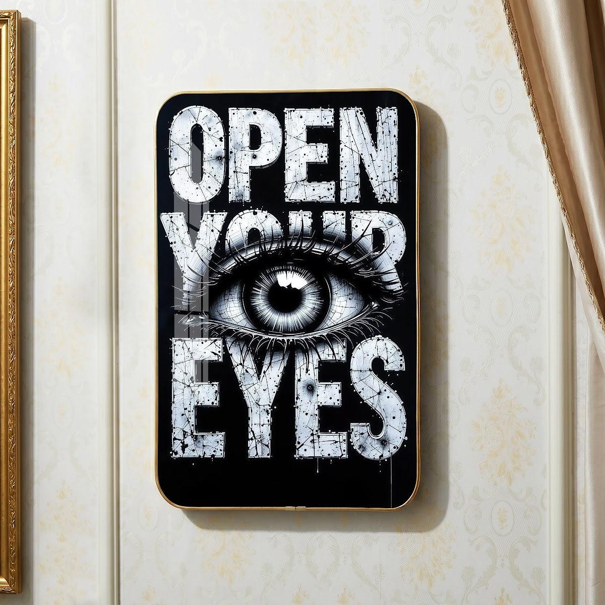 Open Your Eyes motivational quote wall art – QT015