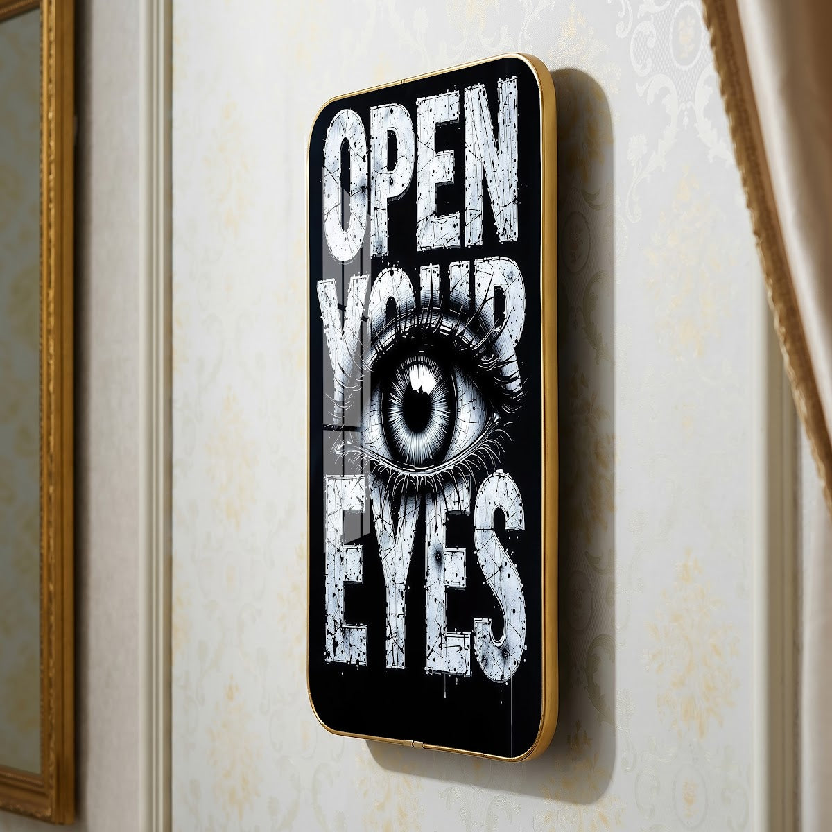 Open Your Eyes motivational quote wall art – QT015