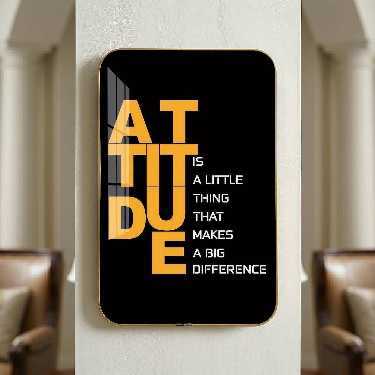 Attitude Is a Little Thing That Makes a Big Difference motivational quote wall art – QT020