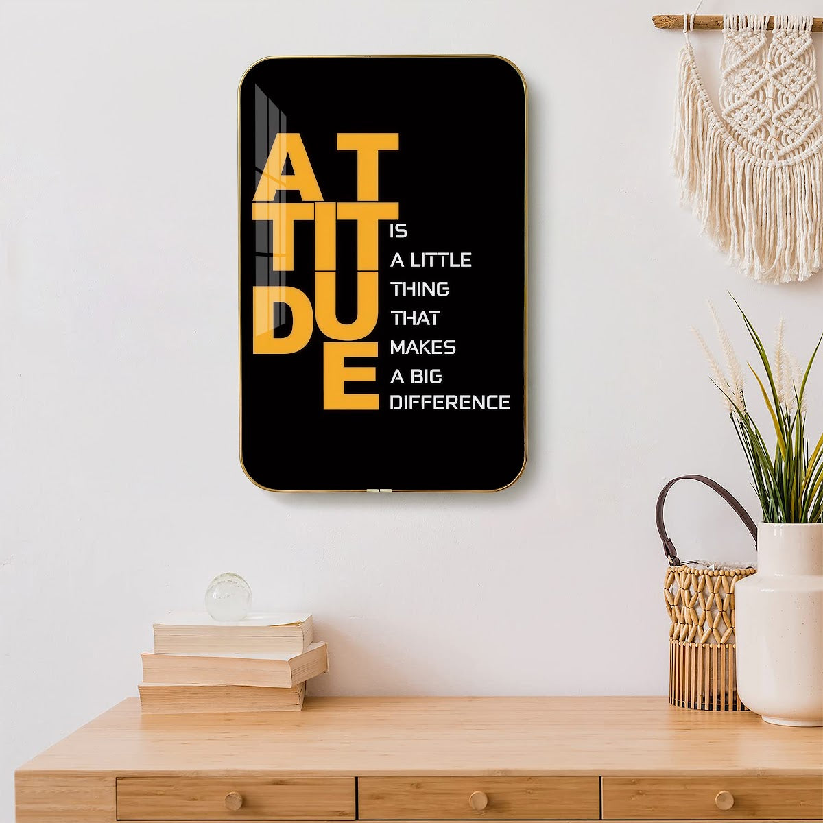 Attitude Is a Little Thing That Makes a Big Difference motivational quote wall art – QT020