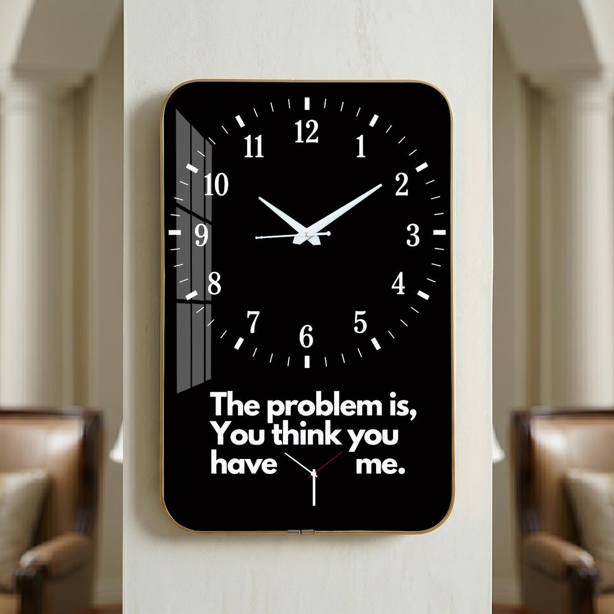 V013 Bold Black Typography Quote wall clock, 12×18 inch