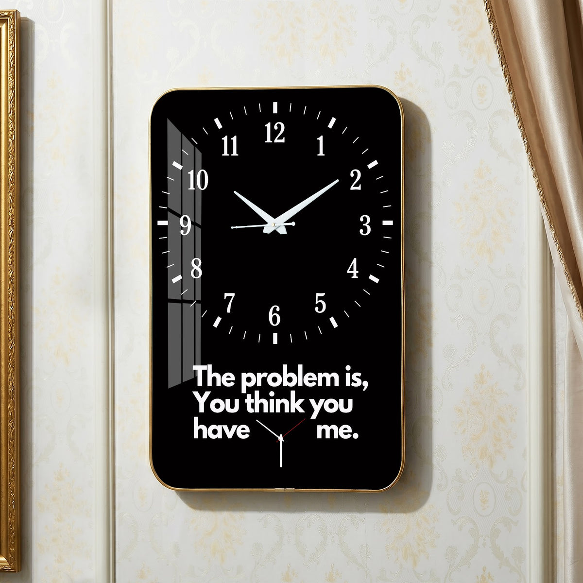V013 Bold Black Typography Quote wall clock, 12×18 inch
