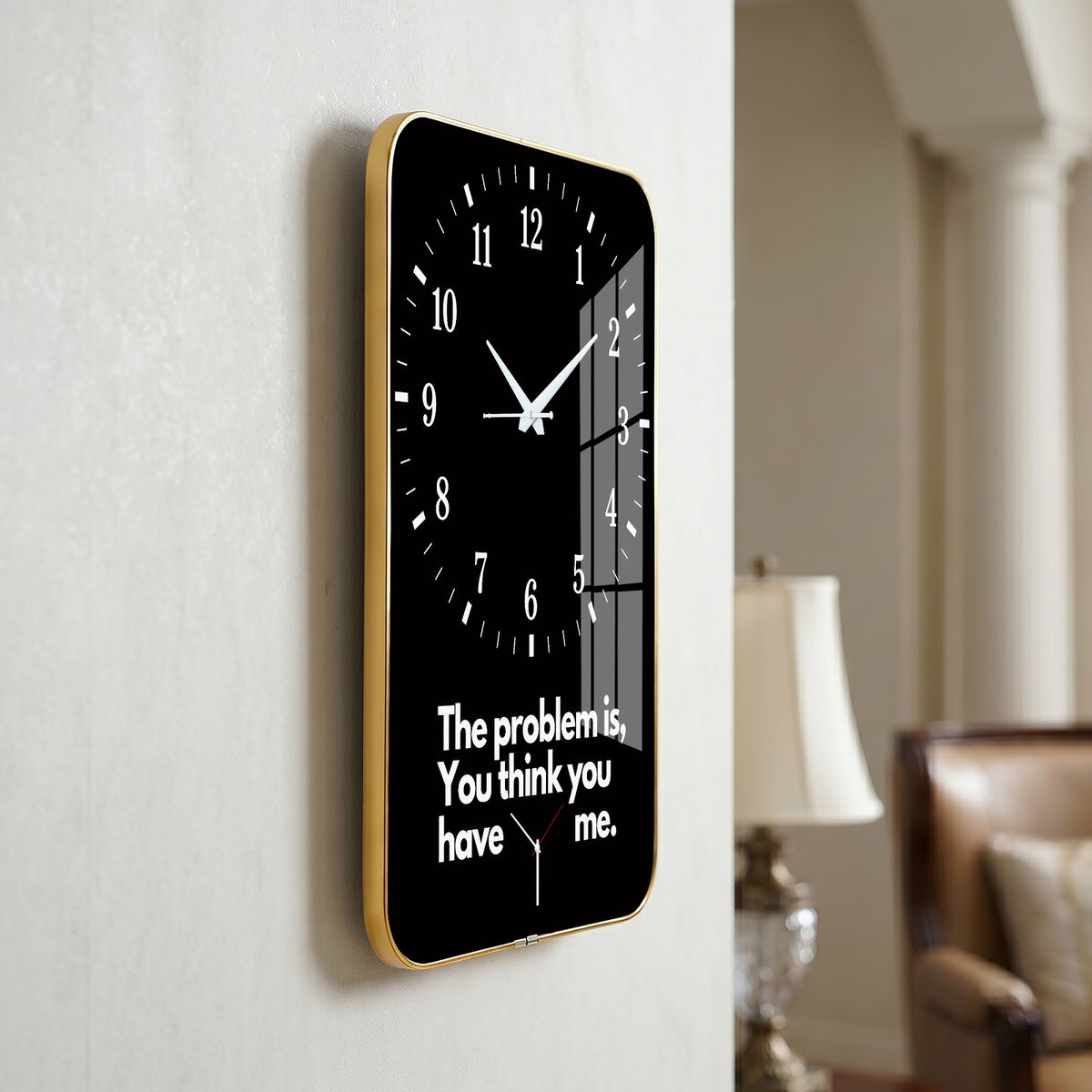 V013 Bold Black Typography Quote wall clock, 12×18 inch