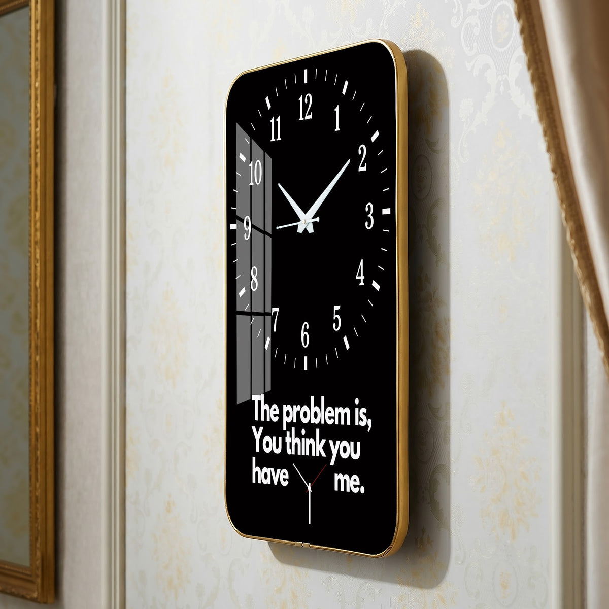V013 Bold Black Typography Quote wall clock, 12×18 inch