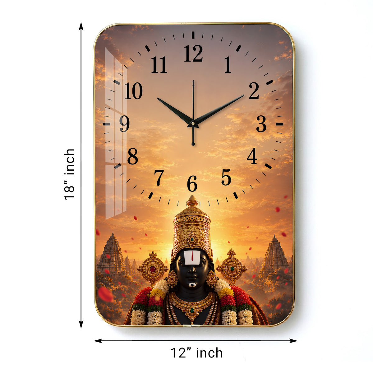 V016 Lord Venkateswara Balaji wall clock, 12×18 inch