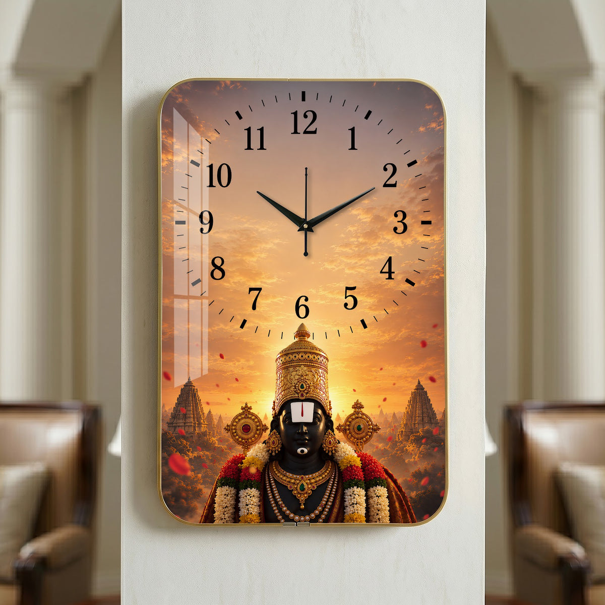 V016 Lord Venkateswara Balaji wall clock, 12×18 inch