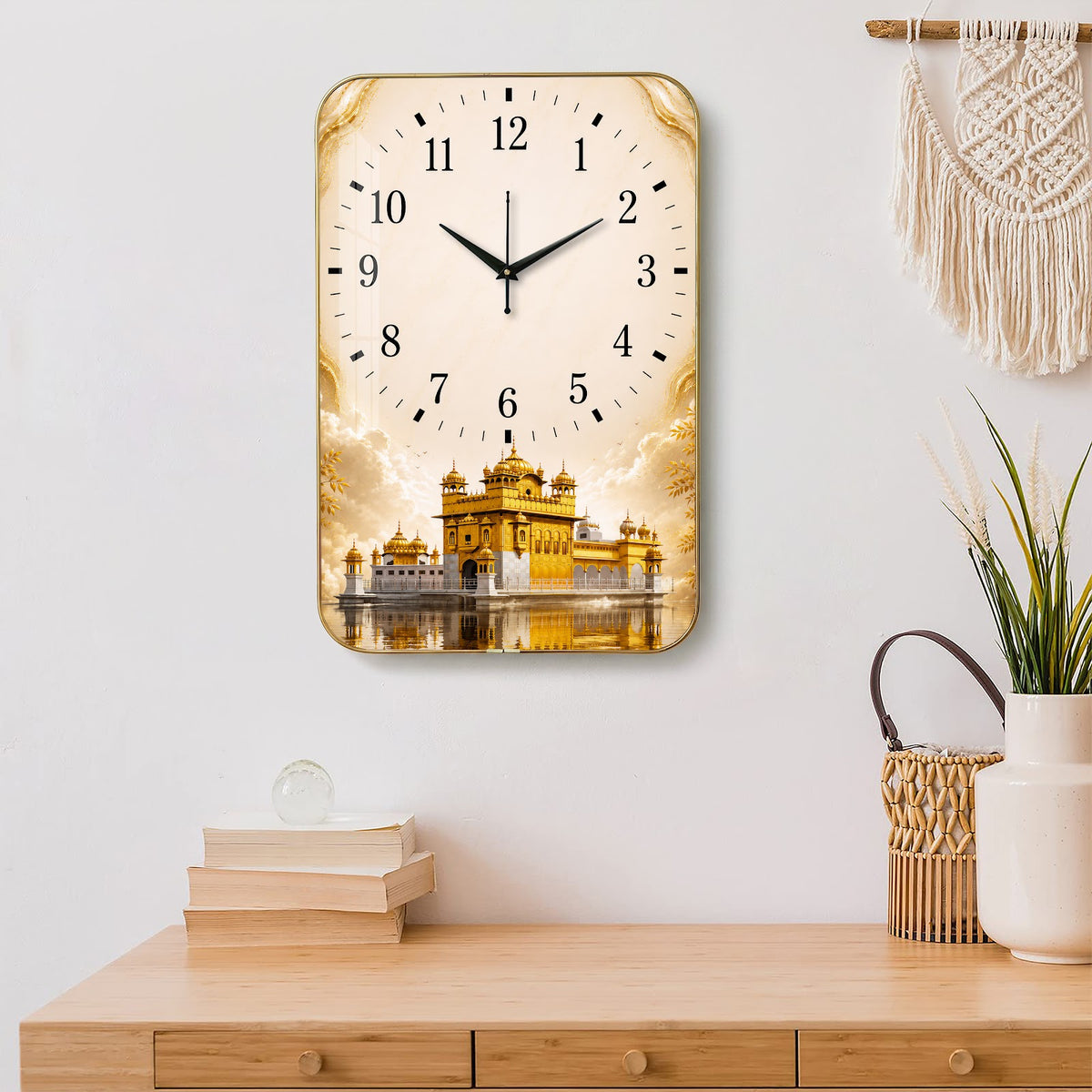 V019 Golden Temple wall clock, 12×18 inch product view