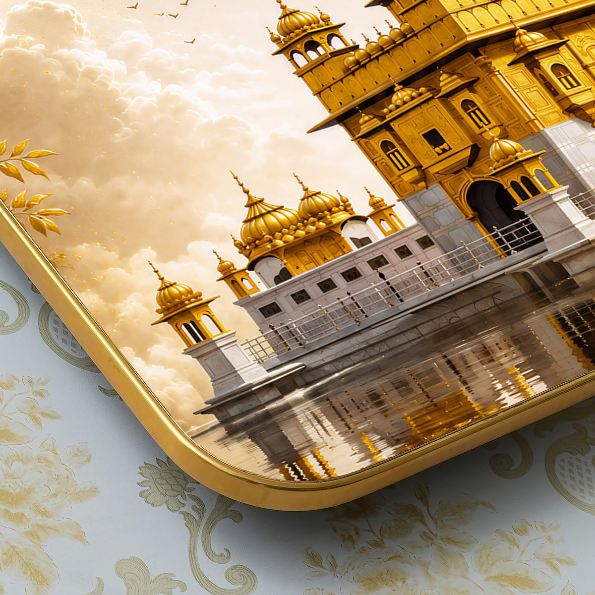 V019 Golden Temple wall clock, 12×18 inch